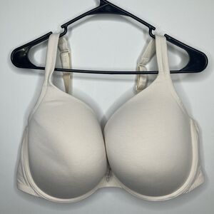Cacique Boost Plunge Bra 46DDD Beige Molded Padded Cups Push Up Adjustable